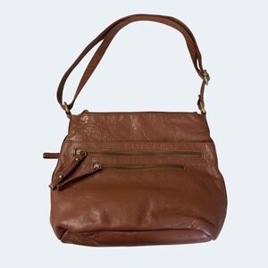 Great American Leather Works Brown Leather Crossbody Bag Medium Boho Aesthetic
